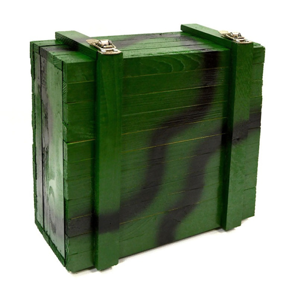 Подарочный набор "Патронташ охотничий" в деревянном коробе (с фляжкой)